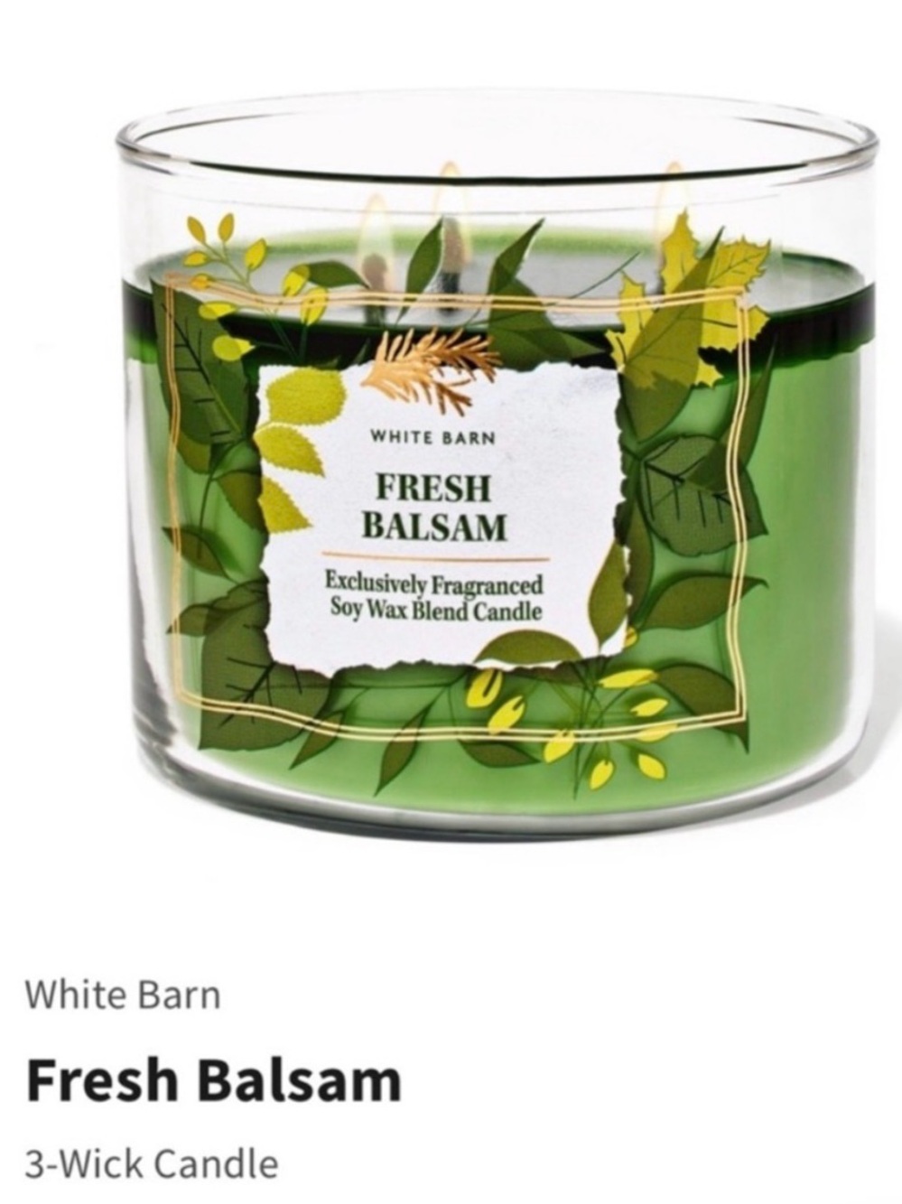 NIB Bath & Body Works “Fresh Balsam” 3-Wick Candle w Decorative Metal Lid